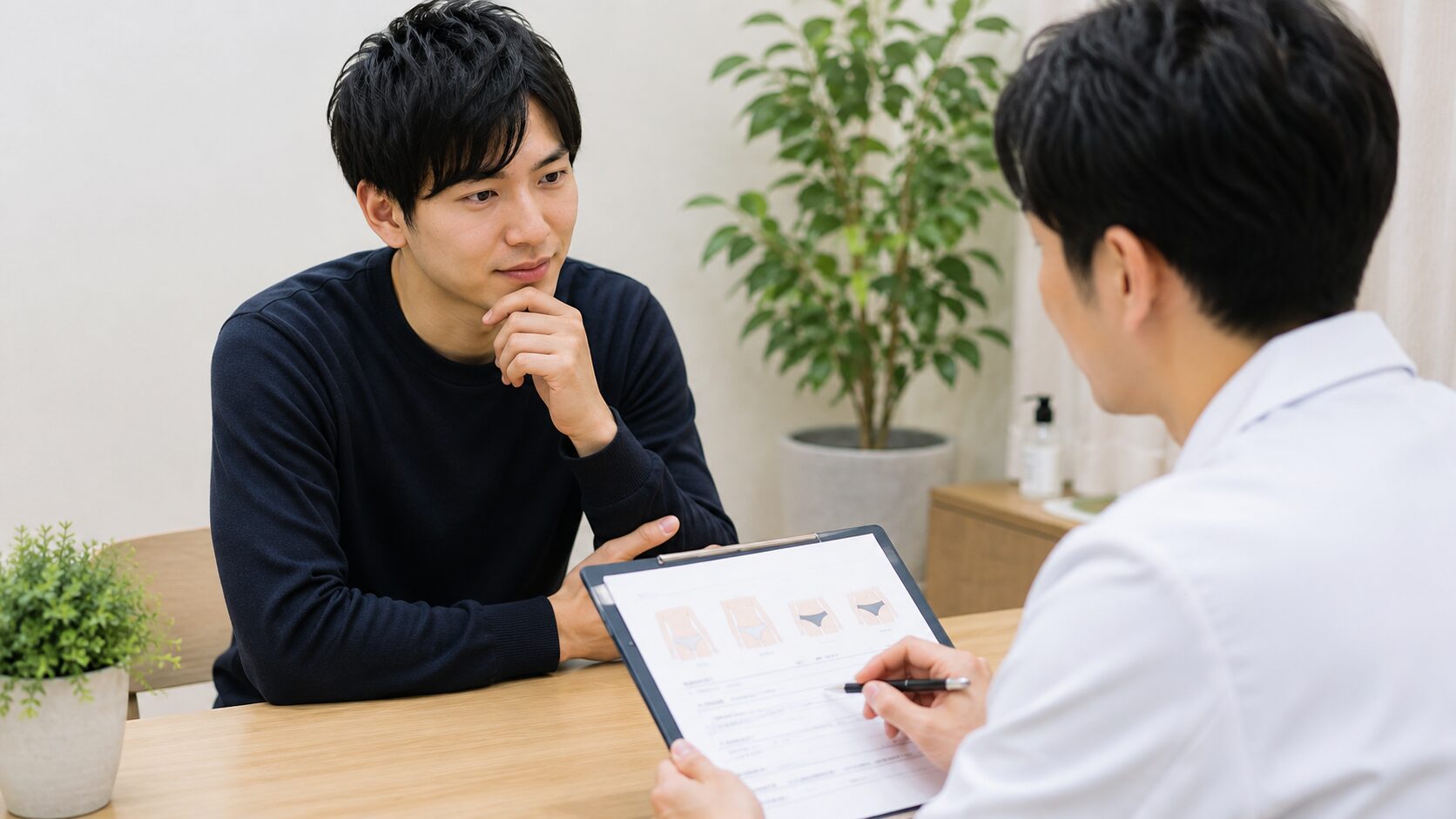 カウンセリングでは、恥ずかしがらずに「自然に見える残し方にしたい」と伝えるのがいいですよ。