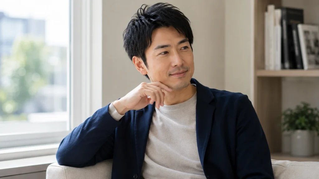 自然な身だしなみで清潔感を整えた男性