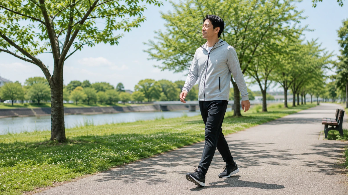 お金をかけず屋外で運動する日本人男性
