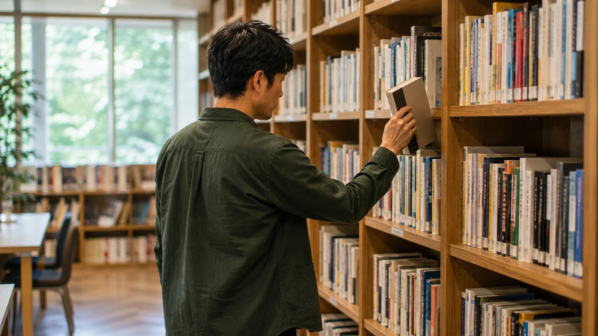 読書を趣味として楽しみ知識を深める日本人男性