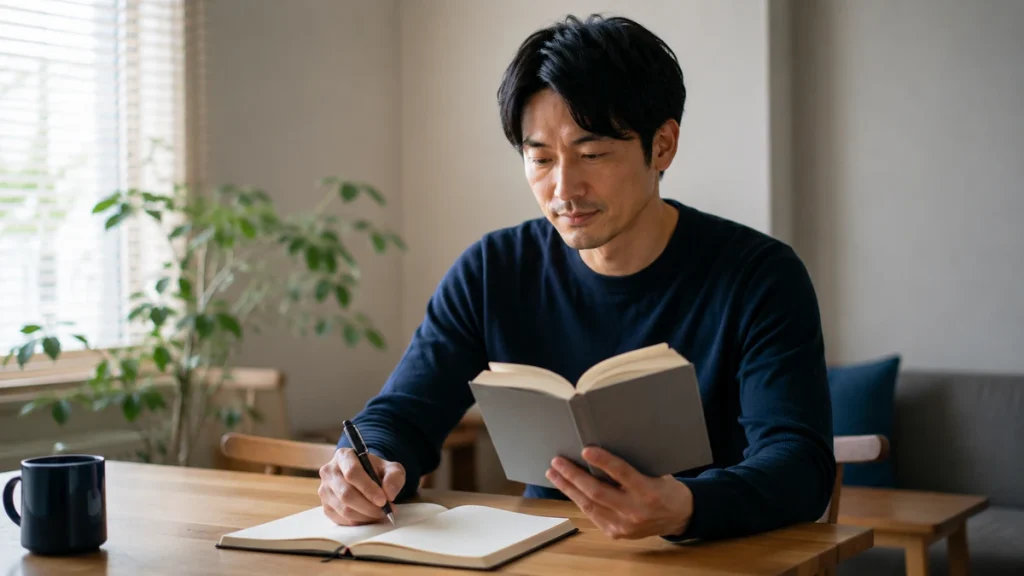決めた小さな行動を実行する男性