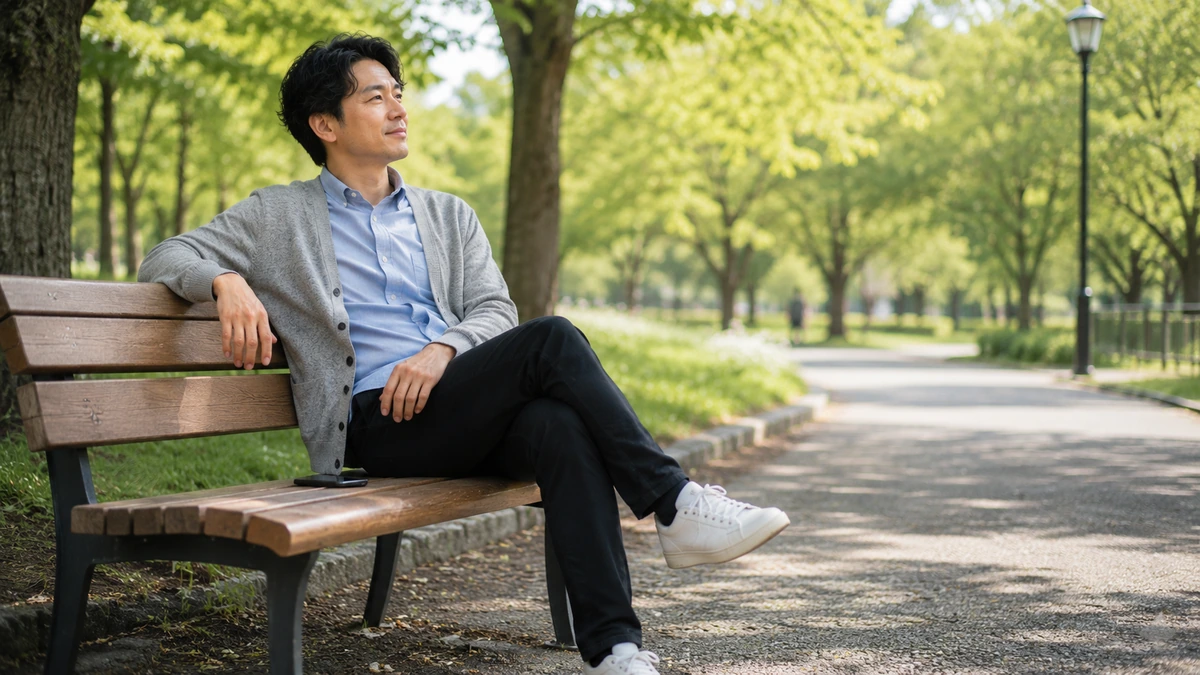 自分磨きを休んでゆっくり過ごす日本人男性