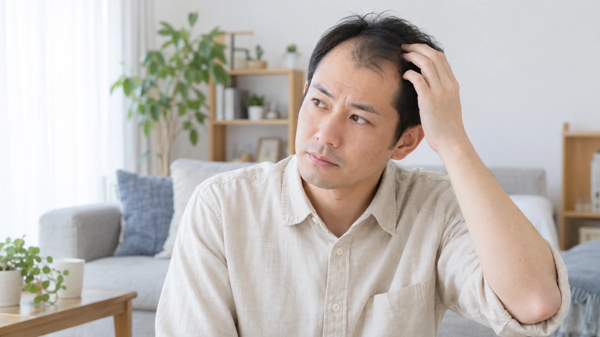 AGAによる薄毛について考える男性