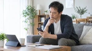 AGAオンライン診療を比較する男性