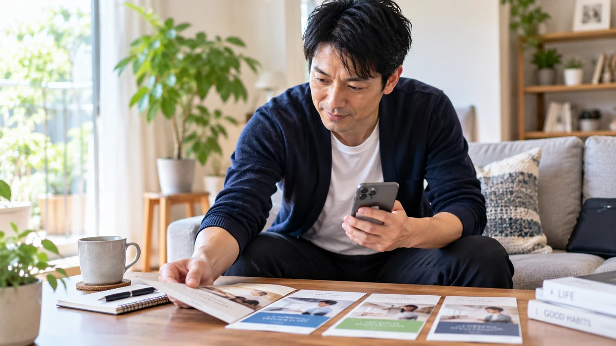 AGAオンライン診療の料金を比較する男性