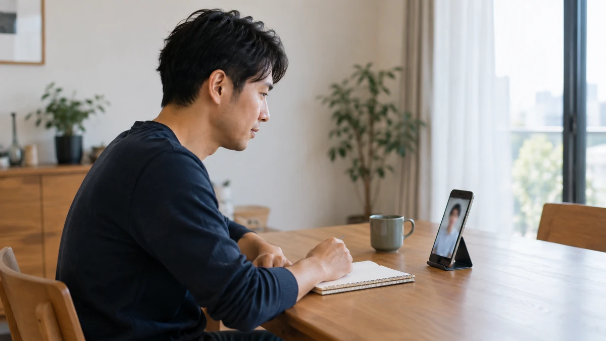 AGAのオンライン診療と対面診療を検討する男性