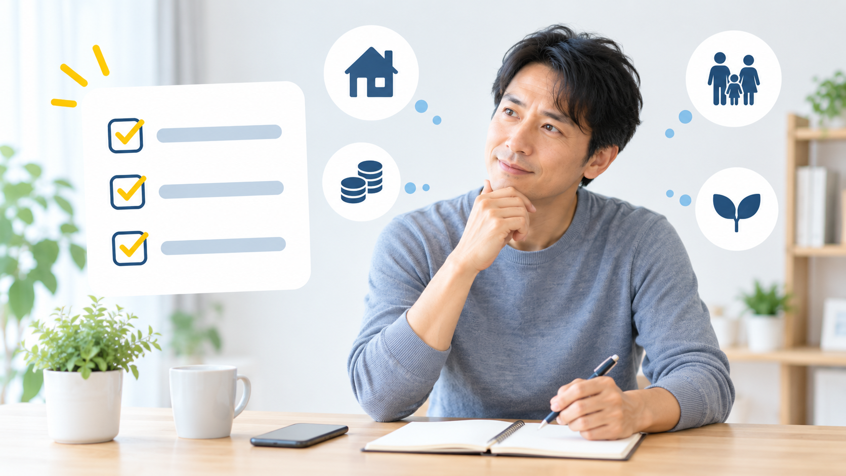 AGA治療を始める前に料金や治療内容を確認する男性