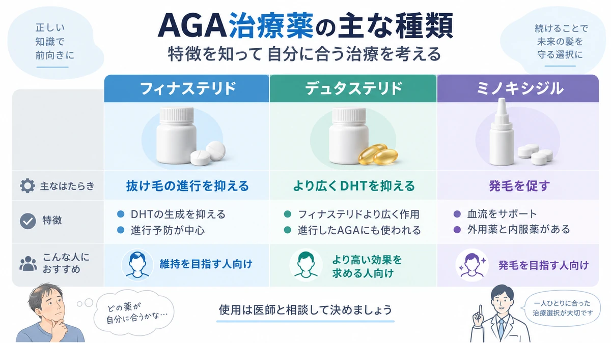 AGA治療薬について確認する男性