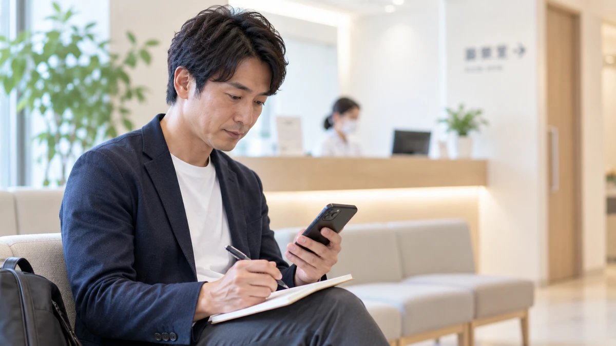 フィナステリド服用前の確認事項を整理する男性
