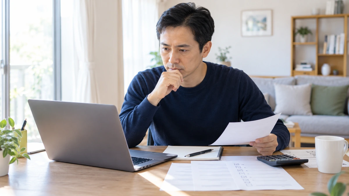 AGA治療の月額料金と継続費用を確認する男性