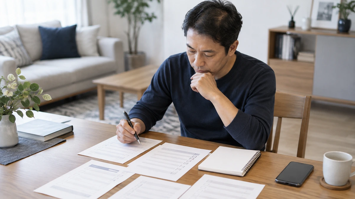 AGA無料カウンセリング前の確認事項を整理する男性