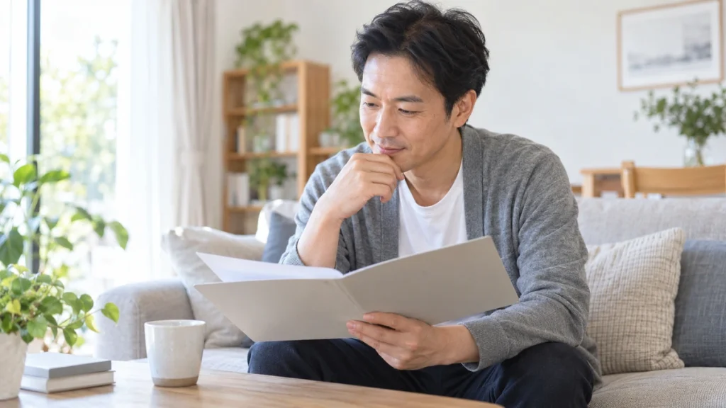 自毛植毛後の生活について確認する男性