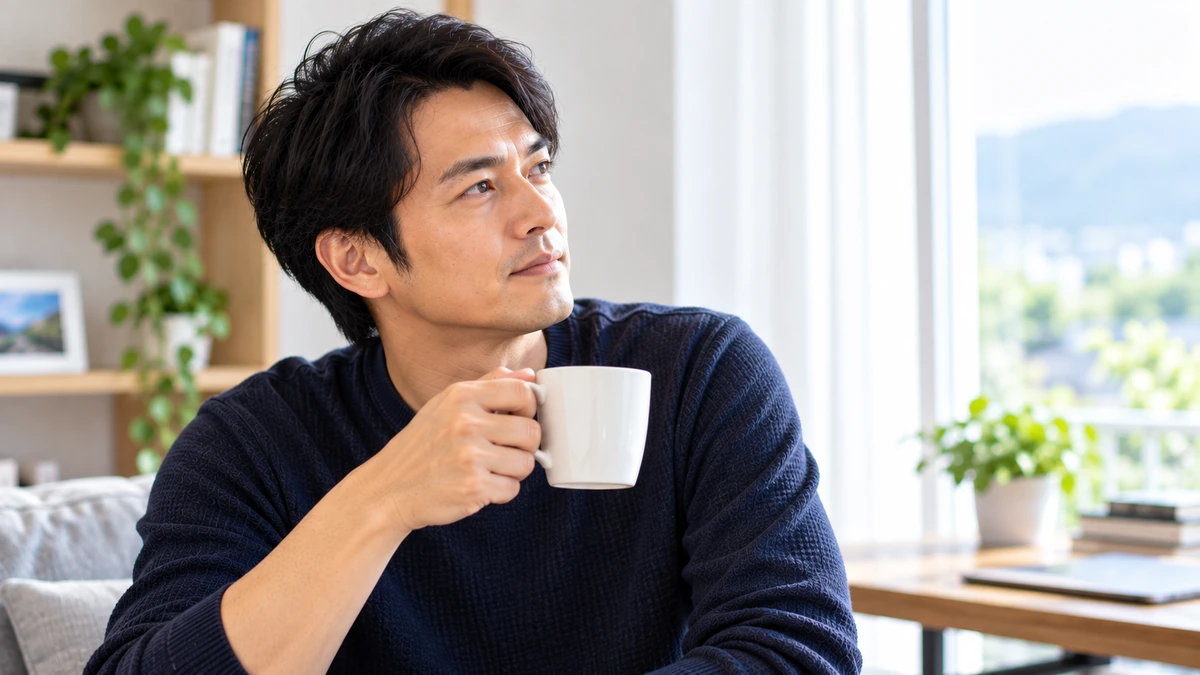 頭頂部の自毛植毛について相談する男性