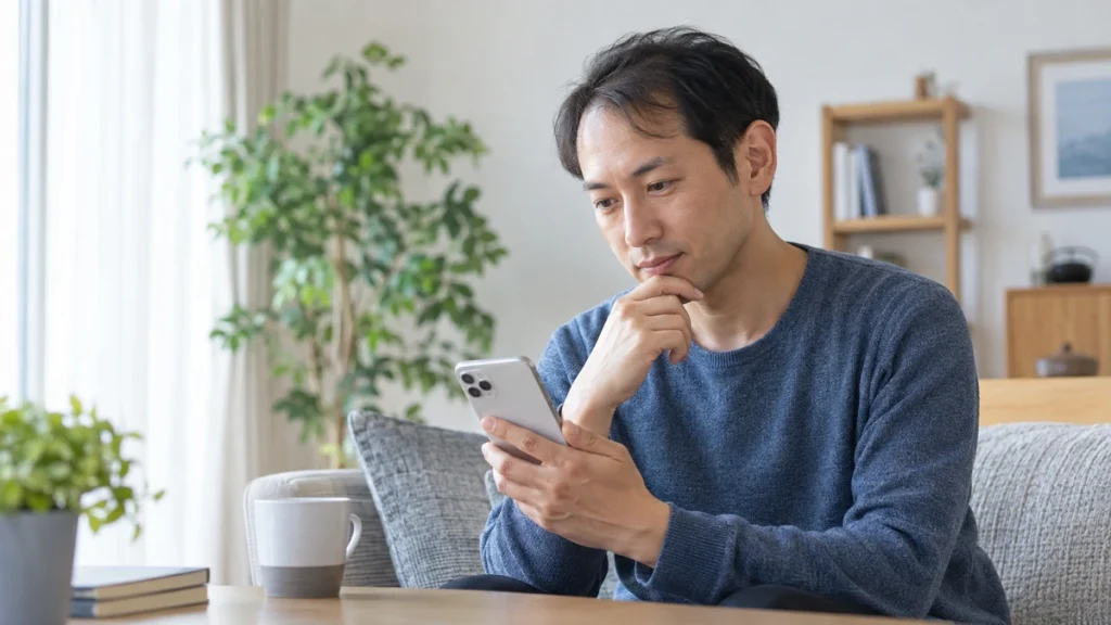 自毛植毛に必要なグラフト数を調べる男性
