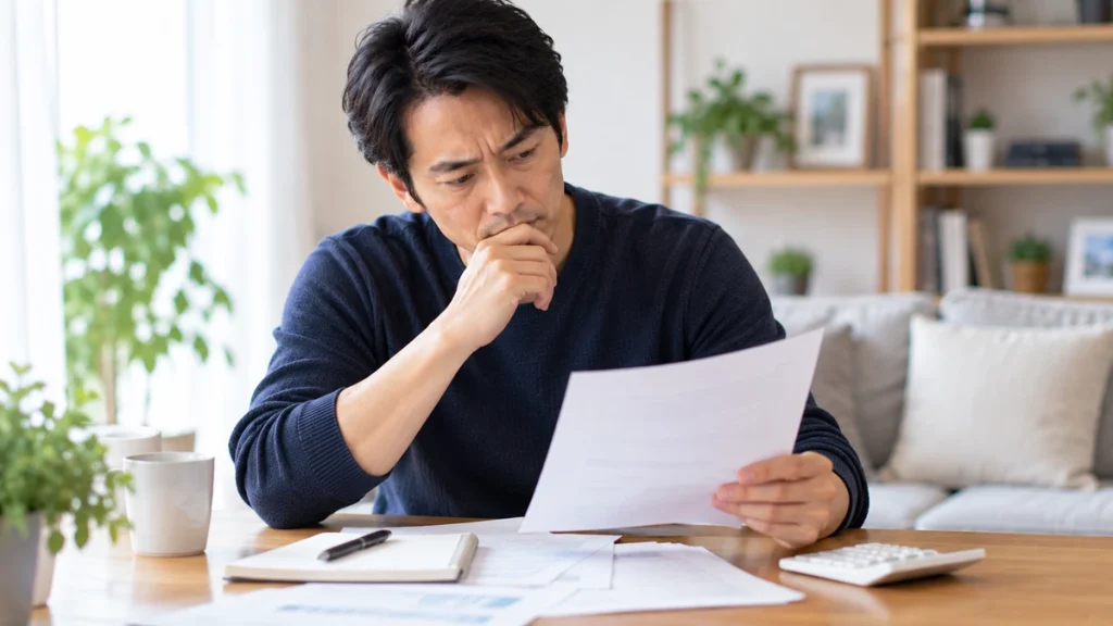 自毛植毛の保険と費用について確認する男性