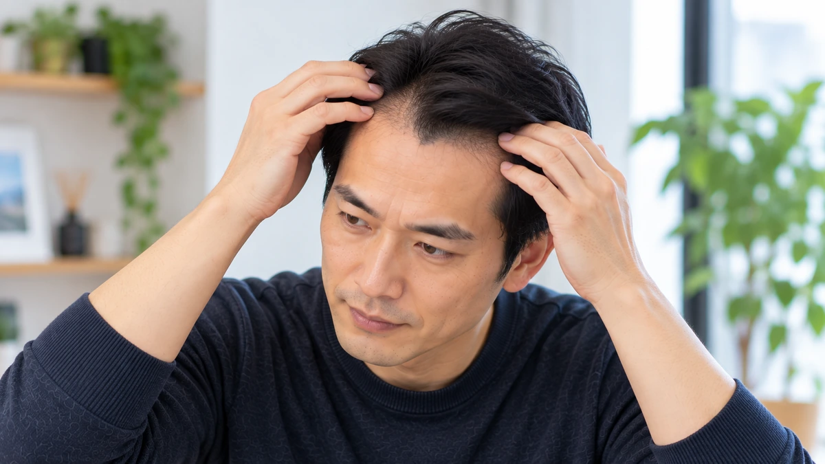 M字植毛後の将来のAGA進行を考える男性