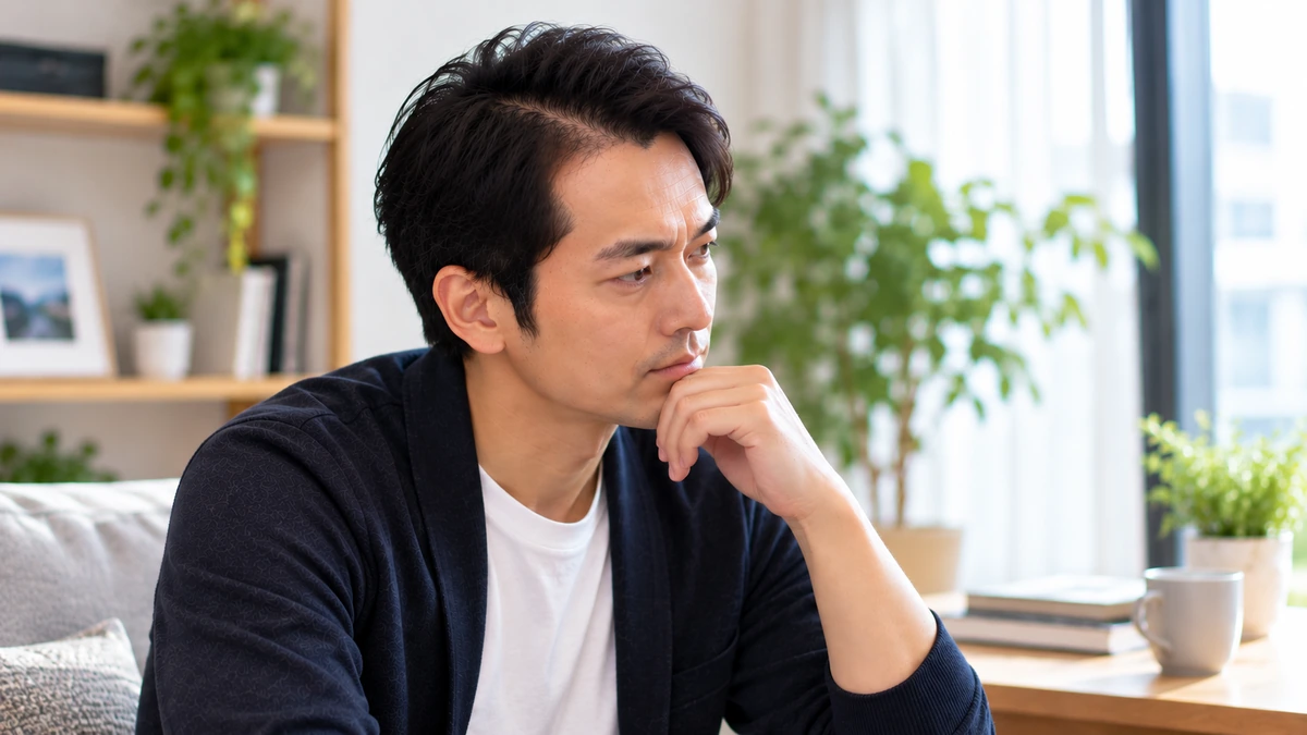 M字植毛で将来のドナー量を考える男性