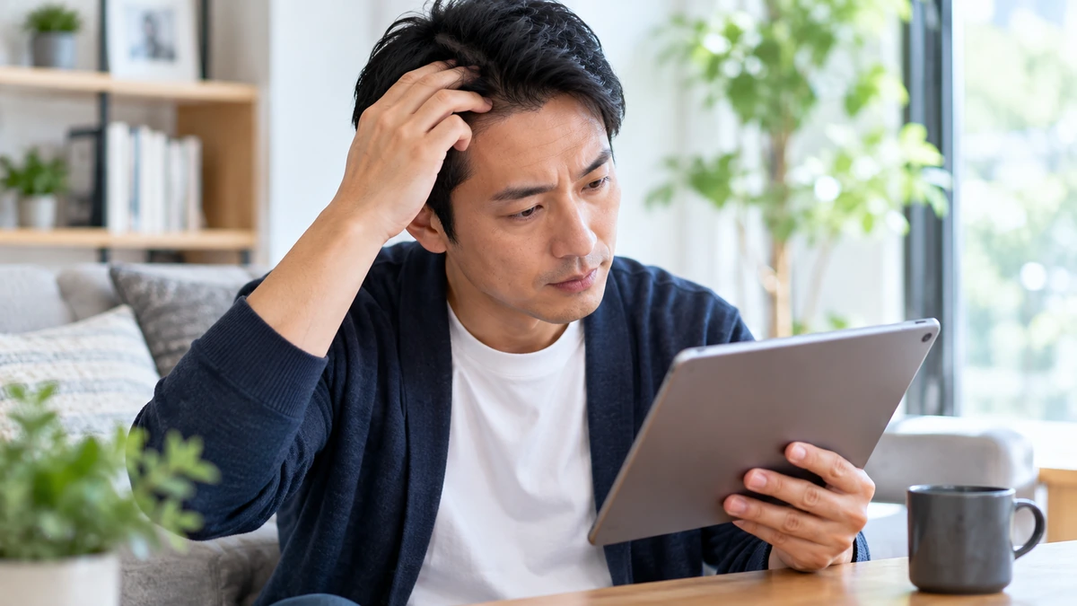 自毛植毛の生着率や術後経過を調べる男性
