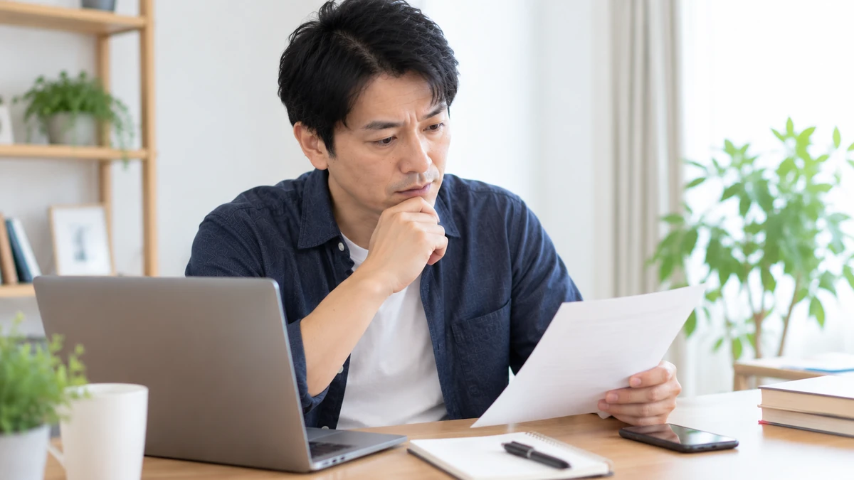 自毛植毛の費用と施術内容を確認する男性