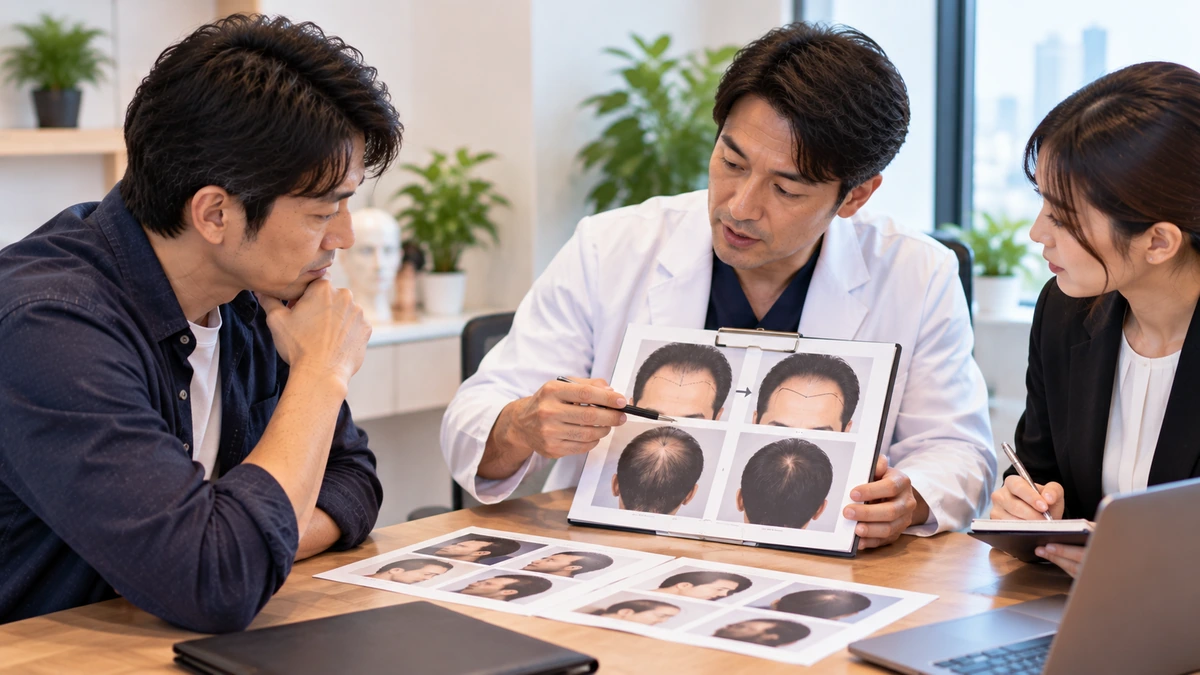 海外植毛後に帰国してアフターケアを確認する男性