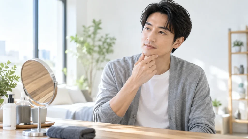 メンズ脱毛を比較検討する男性のイメージ