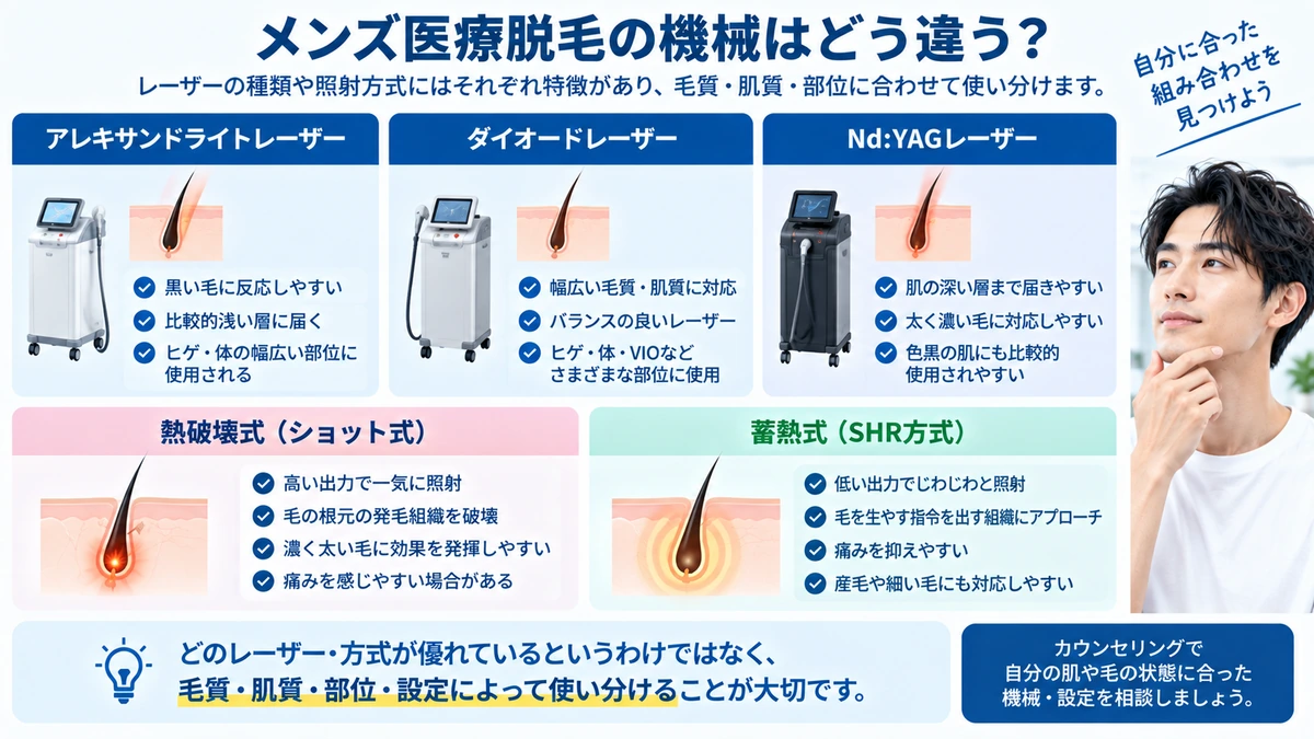 メンズ医療脱毛の総額に含めて確認したい費用を整理した図
