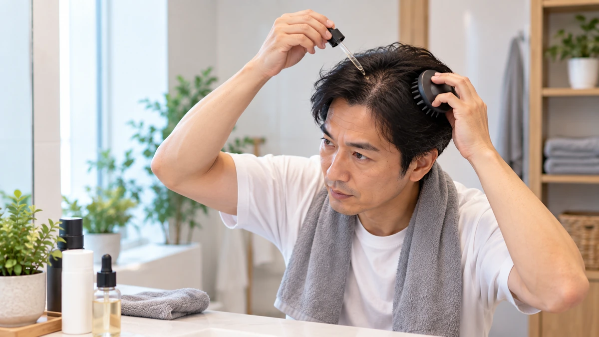 薄毛について医師に相談する男性