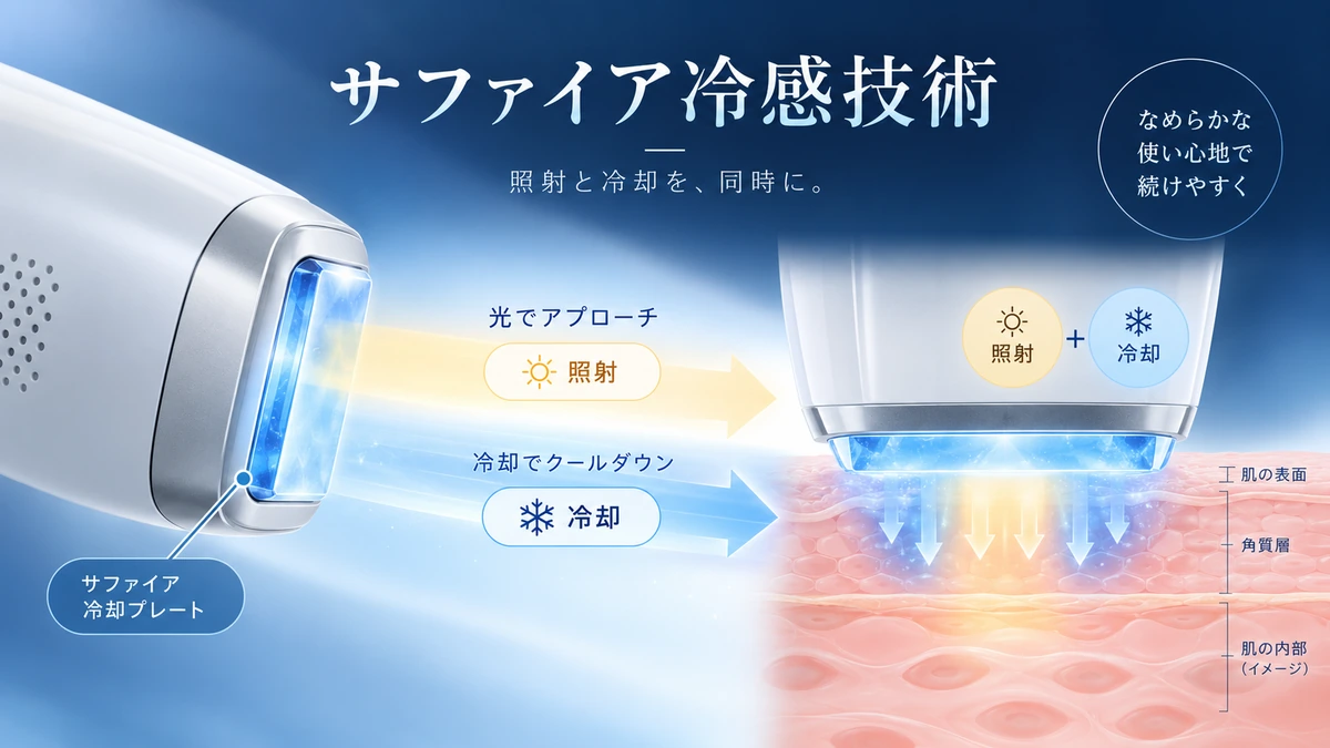Ulikeのサファイア冷感技術を解説した図