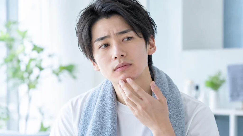ヒゲ脱毛後のあご周りの刺激を気にする男性