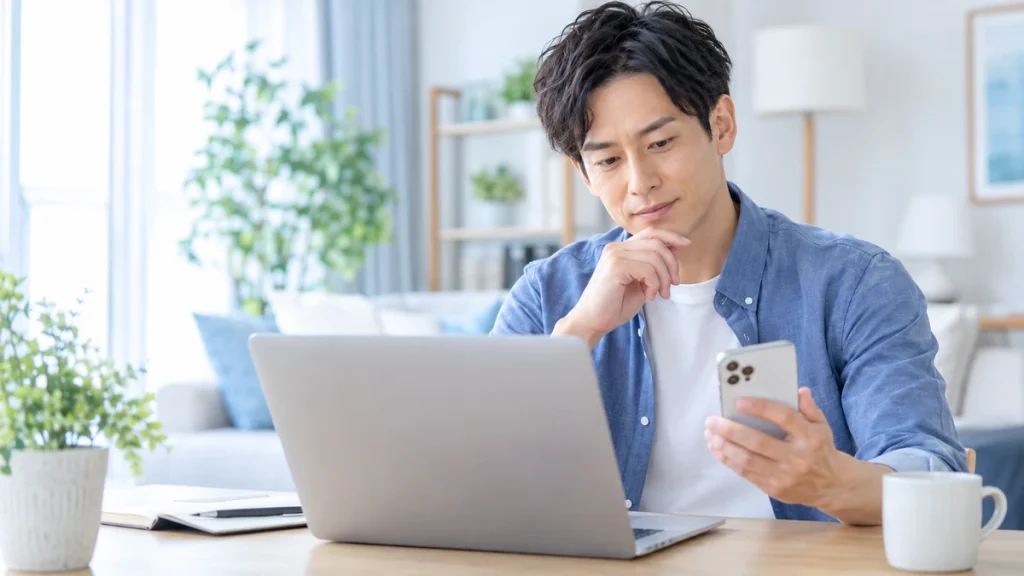 メンズ全身脱毛の料金を比較する男性