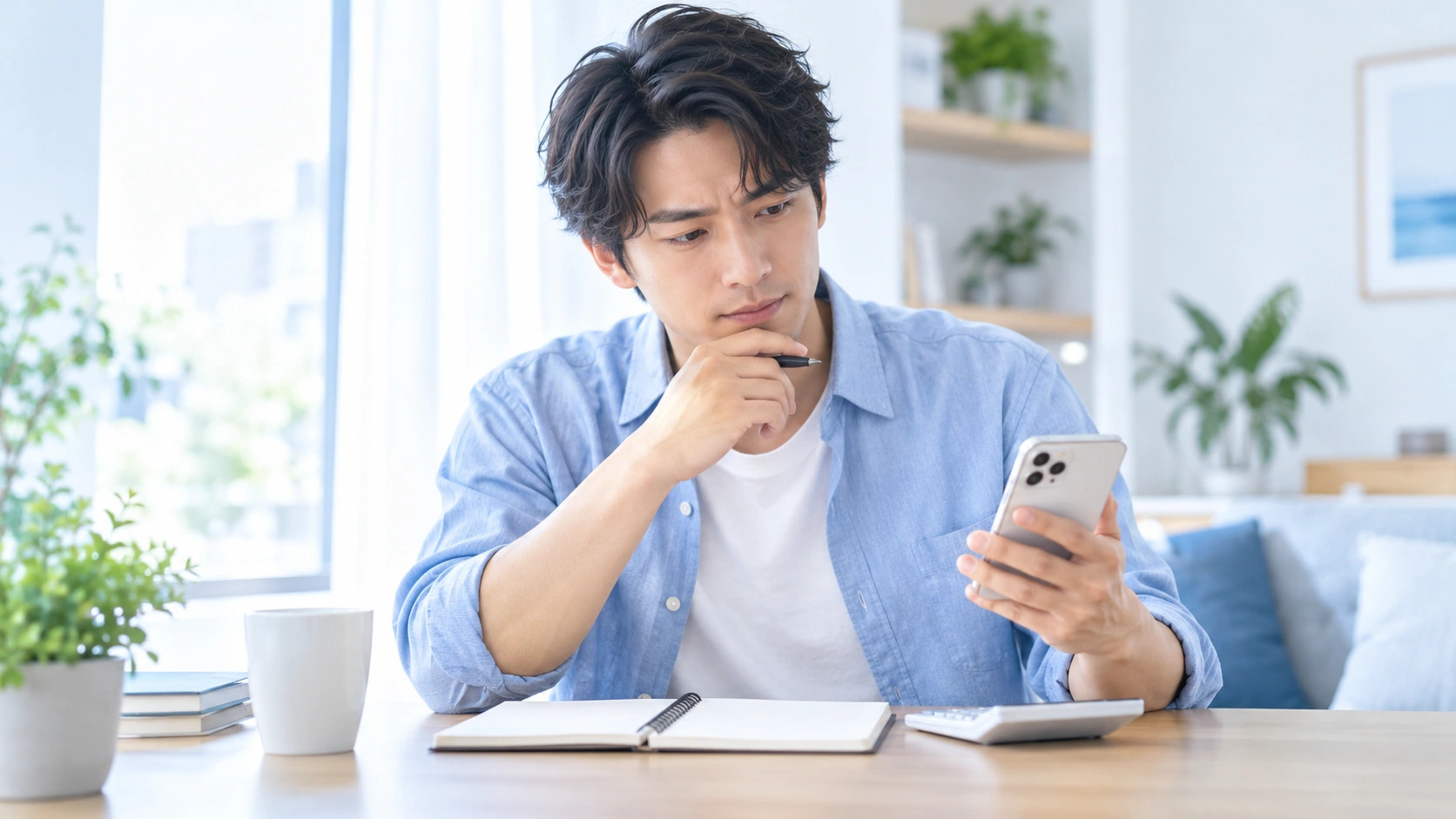 メンズ脱毛の支払い方法を検討する男性